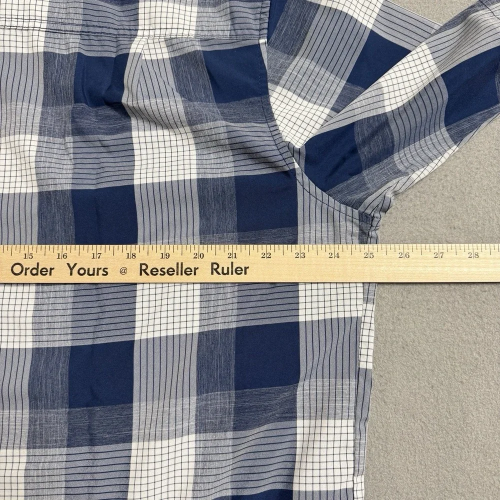 Orvis Shirt Mens XL Blue Plaid Classic Collection Button Up‎ Pockets Camp Fish